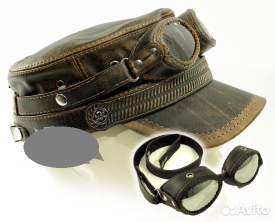 Фуражка байкерская из натуральной кожи крс