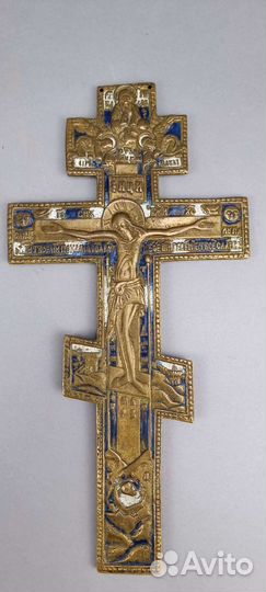 Бронзовый крест с эмалью