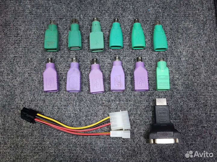 Переходник кабель hdmi dvi, molex 6 pin, ps/2 usb