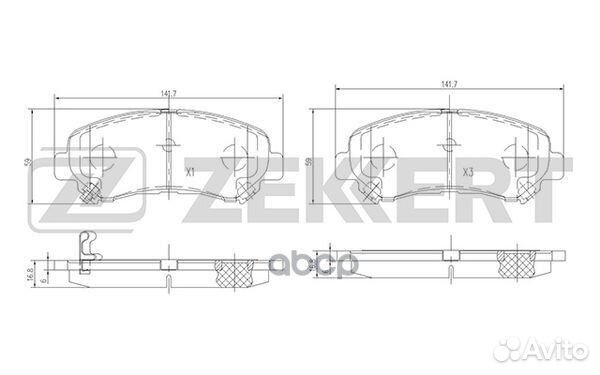 Колодки передние Nissan/Zekkert/ BS2296 Zekkert