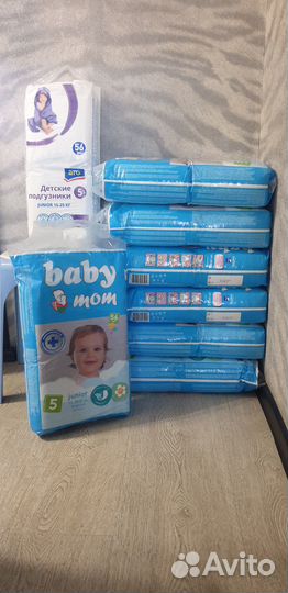 Подгузники baby mom 5, junior 11-25кг,56 шт