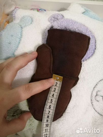 Варежки из овчины на малыша 1-2 года