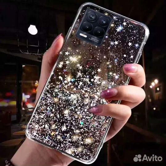 Чехол для реалми 8 силиконовый с белым шнурком