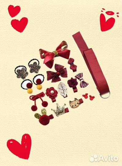 Детский набор заколок и резинок