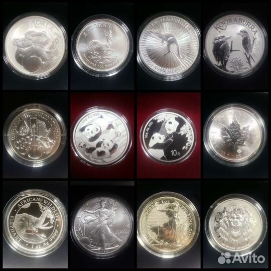 Серебряные монеты, вес чистого драг.металла 31,1г