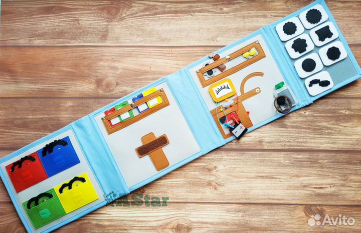 Развивающий планшет из фетра и хлопка