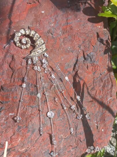 Брошь винтаж, серебряная