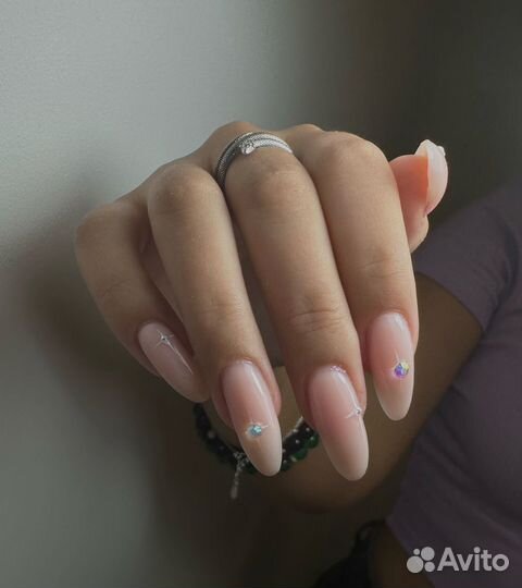 Маникюр гель лак наращивание