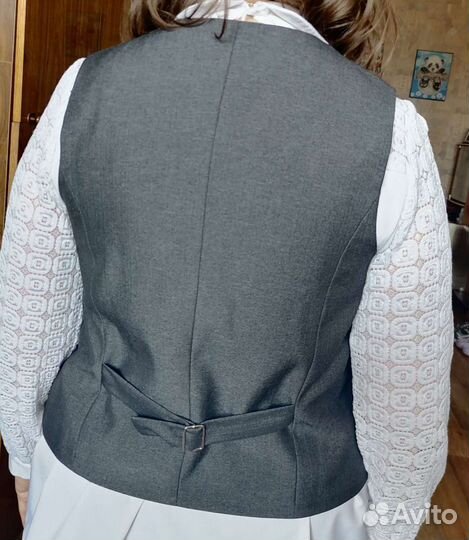 Жилетка на девочку, 46-48 размер, графитовая серая