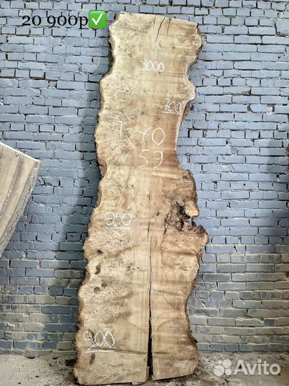 Слэб из дерева Каповый Тополь, столешница