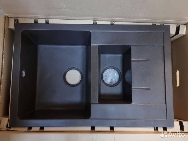 Мойка на кухню двойная U-205 770x495 шоколад