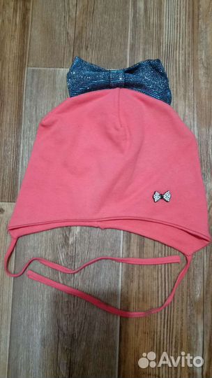 Шапка с завязками для девочки 50 52