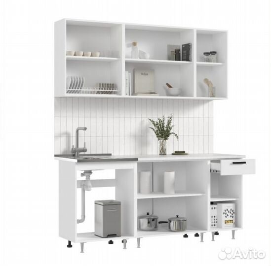 Лдсп Кухня Рио NEW 1,6м (Дуб Крафт (Антарес)