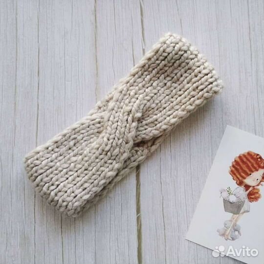 Повязки на голову. Ручная работа. Пух норки