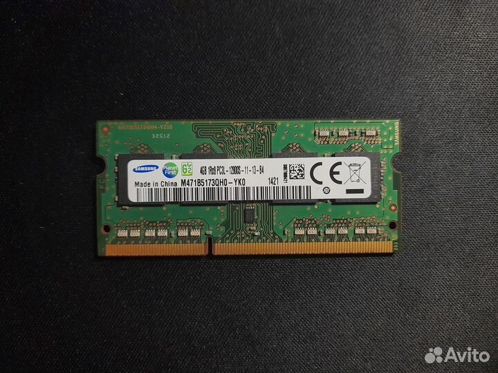 Оперативная память sodimm Samsung DDR3L 4 гб