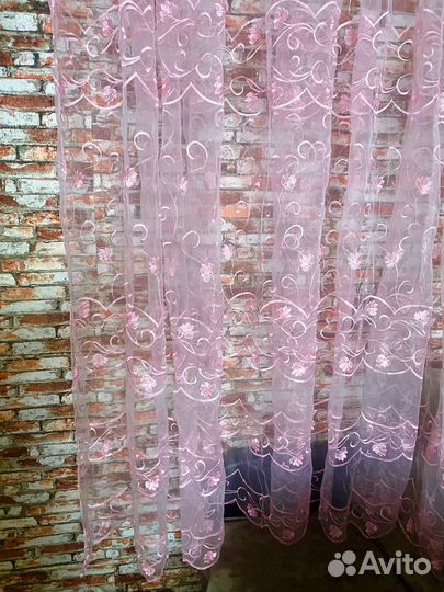 Органза 3м90см с вышивкой