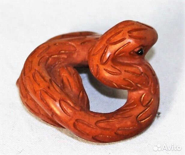 Статуэтка Змея Нэцкэ из Дерева Самшит ru*37
