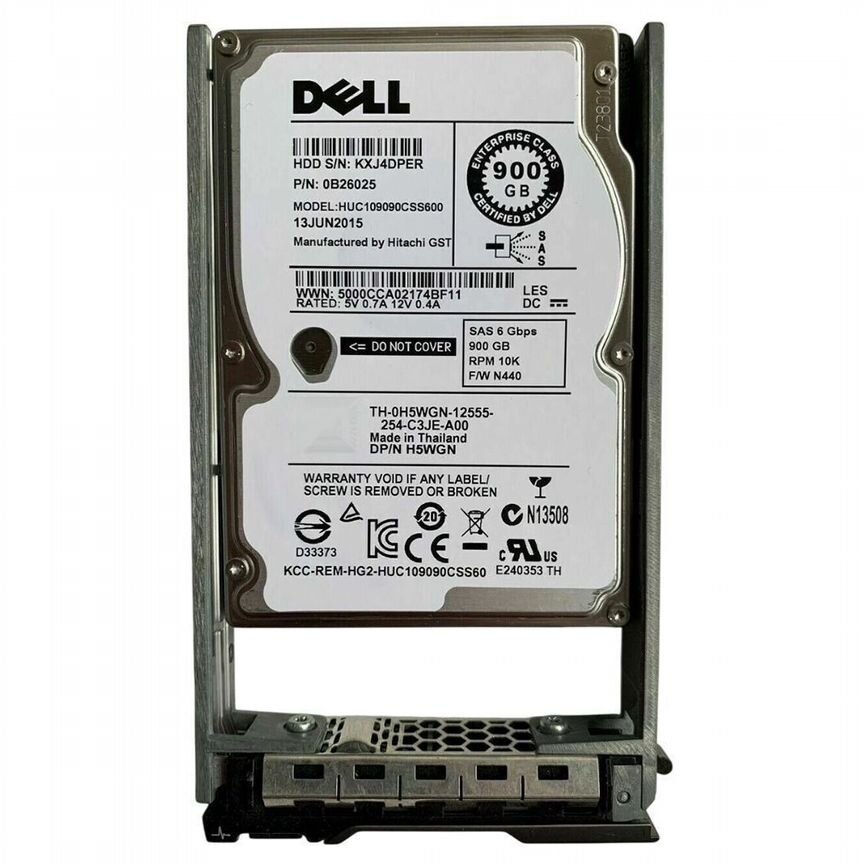 [H5WGN] Жесткий Диск Dell 900gb Sas 2,5" H5wgn
