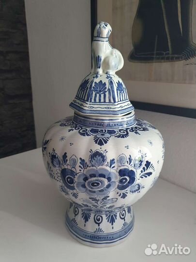Ваза Коллекционная с крышкой Delft Blue