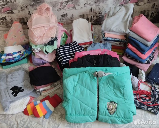 Большой пакет одежды для девочки 122