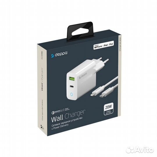 Адаптер питания USB Type-C Deppa 20w