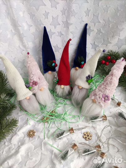 Скандинавский рождественский гном новогодний подар