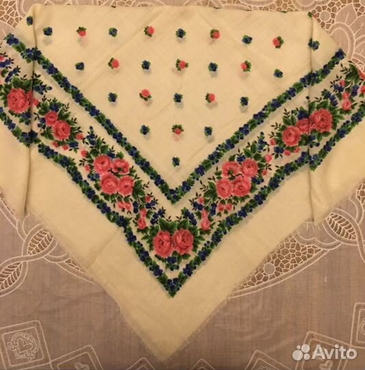 Шаль павлопосад,винтаж, 60-е годы