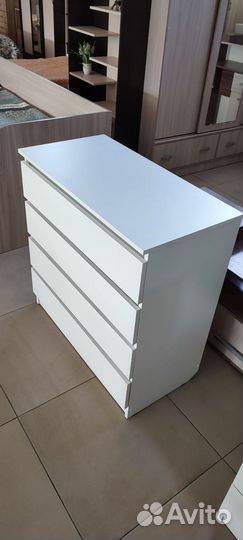 Комод Экко 4 ящика Белый 86х44х88