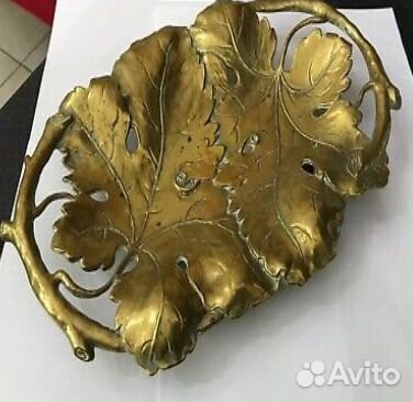 Ваза сухарница фруктовница бронза винтаж Италия