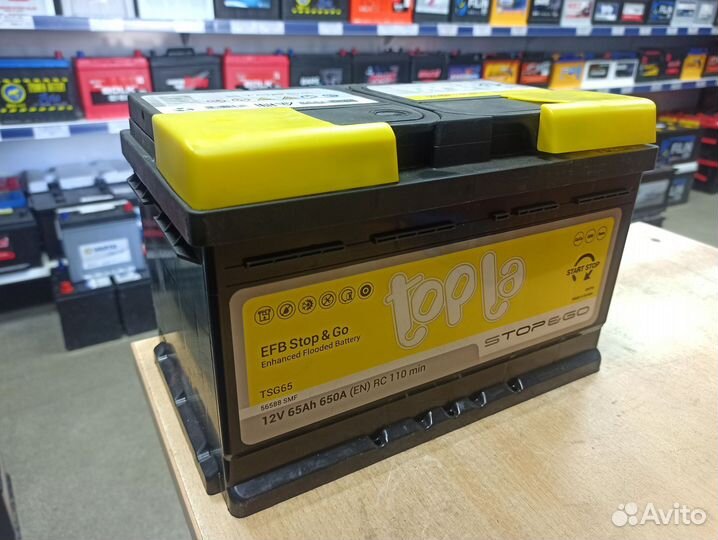 Низкий EFB аккумулятор 65Ач Topla Ford Opel Cruze