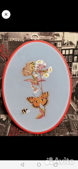 Вышивка гладью на шёлке