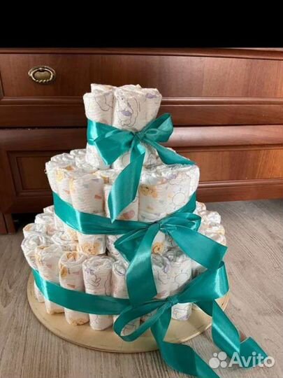Торт из памперсов подгузников