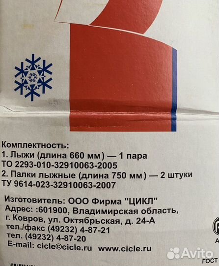 Лыжи детские Стартик пластик