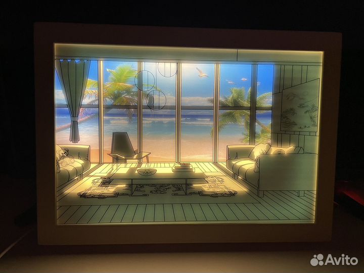 Светильник картина настольный