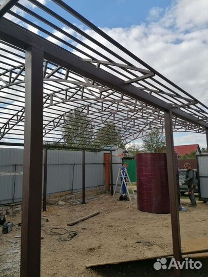 Свайно-винтовой фундамент. Навесы