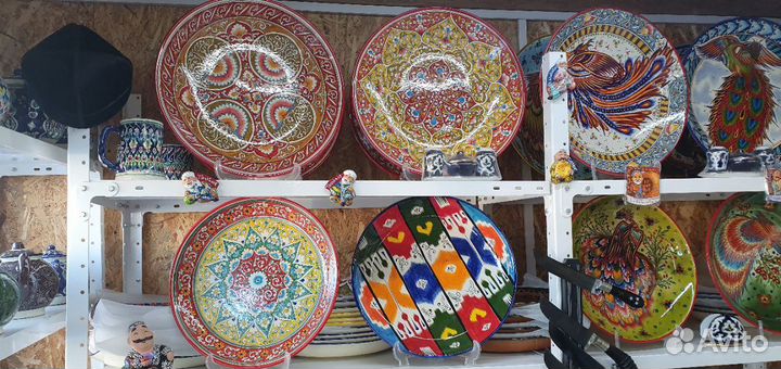 Узбекская посуда фарфор керамика Пахта, Риштан