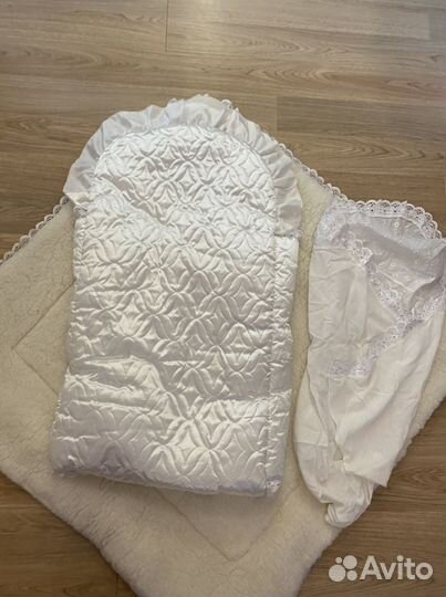 Овчинный конверт на выписку зимний