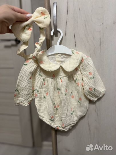 Боди с повязкой на девочку