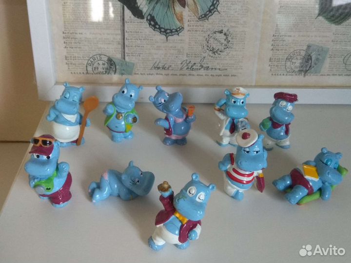 Игрушки Киндер Бегемоты на палубе 1992г