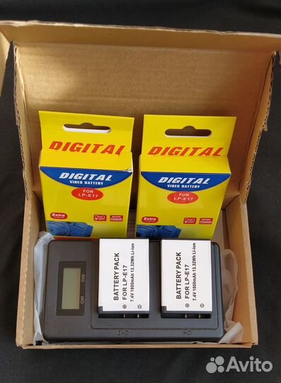 Зарядное устройство и 2 аккумулятор lp-E17 новые