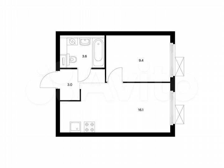 1-к. квартира, 32,1 м², 14/33 эт.