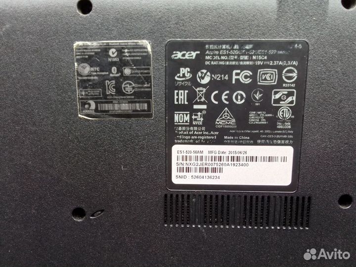 Ноутбук Acer aspire ES15 (ES1-520)
