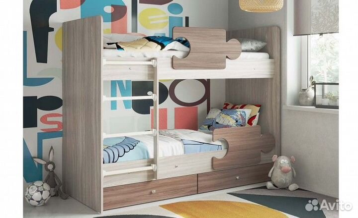 Кровать двухярусная Тетрис (латы)