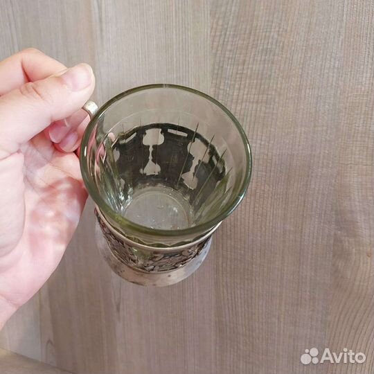 Подстаканник с граненым стаканом СССР