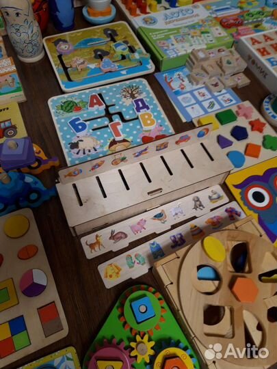 Деревянные игрушки, монтесорри, матрешки, 40 шт