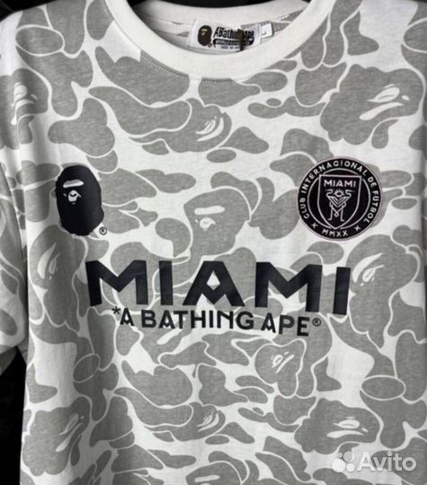 Футболки bape x Inter Miami Черные Белые 99