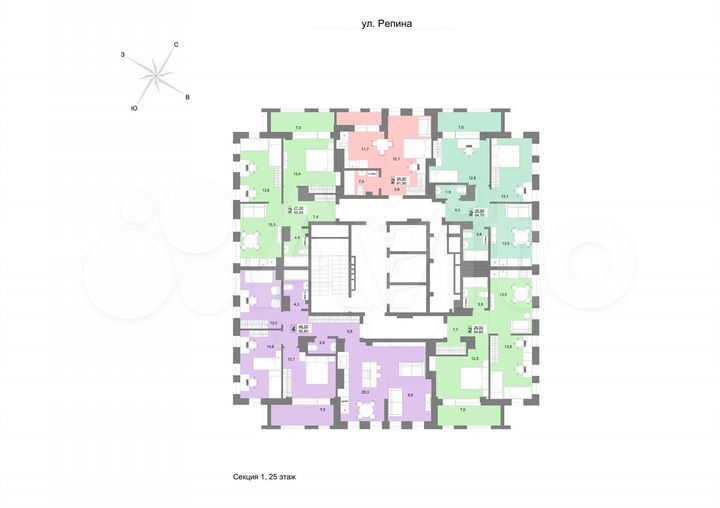 2-к. квартира, 54,6 м², 25/31 эт.