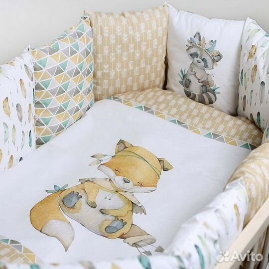 Комплект для овальной и прямоугольной кроватки 6п