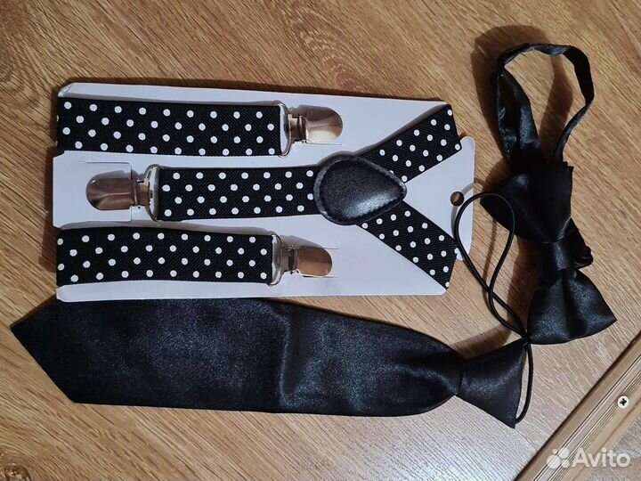 Подтяжки детские, галстук и бабочка