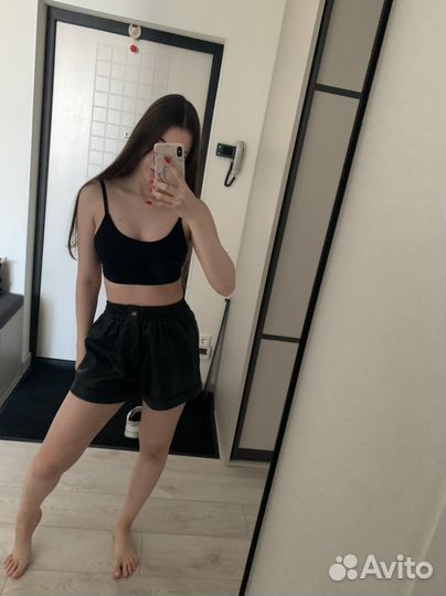 Шорты экокожа